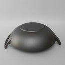 idrop 32CM / 36CM CAST IRON - Wok Cooking Pot with Wooden Lid