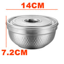 idrop [ 560ml ] 14CM Stainless Steel Heat Insulation Seal Lid Food Bowl / Mangkuk Makanan Penutup Penebat Panas Tahan Karat / 304全钢密封不锈钢钻石碗双层隔热碗带密封盖)
