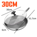 idrop [ 24CM - 30CM ] Inner Honeycomb Nonstick Single Handle Frying Pan with Glass Lid Cover / Periuk Masak Tidak Lekat dengan Penutup Kaca / 24CM - 30CM 内蜂窝不粘单柄煎锅带玻璃盖盖 [ 24CM / 26CM / 28CM / 30CM ]