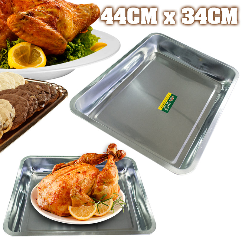 idrop STAINLESS STEEL Food Serving Tray [ 44cm x 34cm ]
