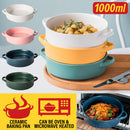 idrop [ 1000ml ] Ceramic Oven Binaural Round Baking Pan