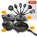 idrop [ 13pcs ] KITCHEN COOKWARE SET - Kitchenware Pot Pan and Utensils / Set Dapur Periuk Masak / 厨具锅盘和炊具套装