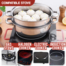 idrop [ 28CM ] 2 Layer Stainless Steel Cooking Wok Pot & Steamer / Periuk Memasak dan Masak Stim / 2层不锈钢炒锅和蒸锅