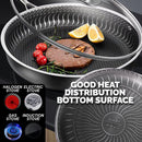 idrop 28cm Multifunction Kitchen Cooking Fry Pan with Glass Lid Cover