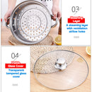 idrop [ 28CM ] 2 Layer Stainless Steel Cooking Wok Pot & Steamer / Periuk Memasak dan Masak Stim / 2层不锈钢炒锅和蒸锅