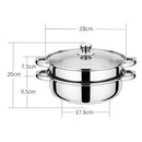 idrop [ 28CM ] 2 Layer Stainless Steel Cooking Wok Pot & Steamer / Periuk Memasak dan Masak Stim / 2层不锈钢炒锅和蒸锅