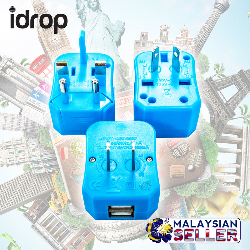 idrop Travel Adapter International Universal Power Converter Adapter Set Power Plug Wall Charger