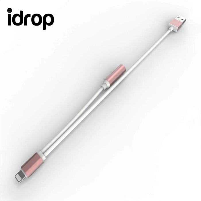 idrop Lightning to Female 3.5mm Audio AUX Cable USB Charge Sync Data for Apple iPhone