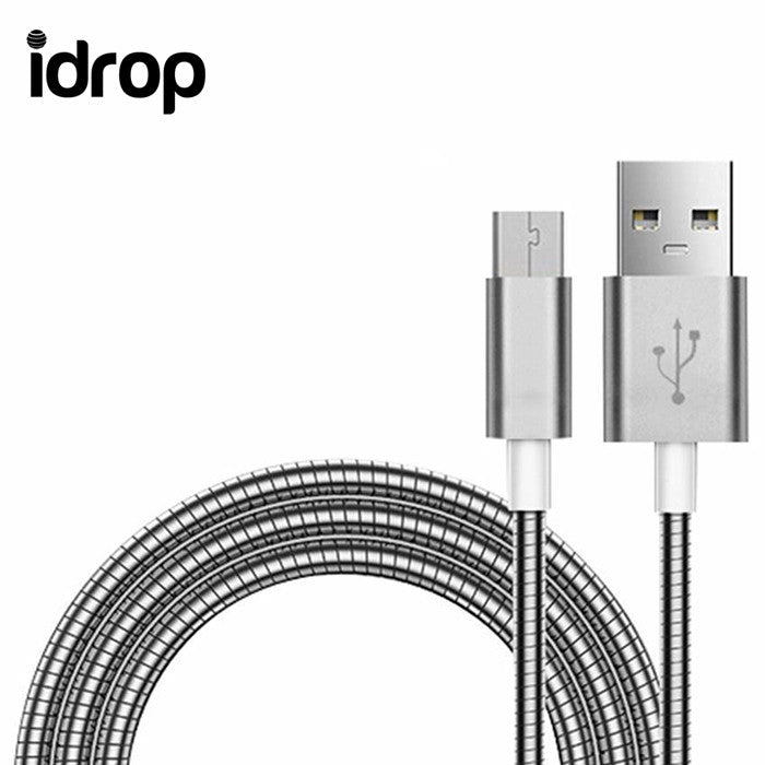 idrop USB Type C Flexible Stainless Steel Data Sync Charge Cable For LG / Huawei / Xiaomi