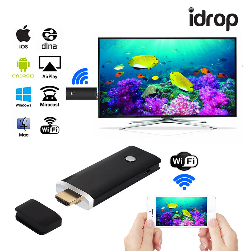 idrop Miracast Dongle 5G Wireless HDMI Streaming Media Player WiFi Display Dongle Receiver for iPhone/iPad, Android Smartphone/Tablet, Mac, Windows, Projectors, HDTV