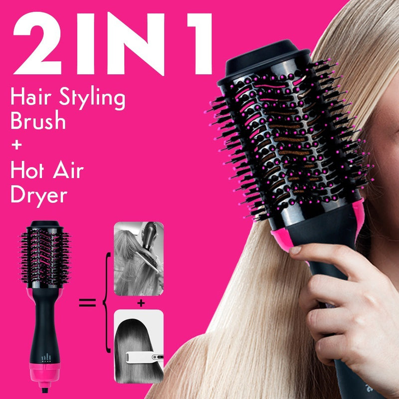 idrop 2 IN 1 Hot Air Hair Dryer & Hair Styler Straightener Curler Brush