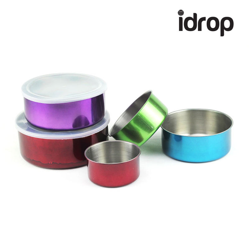 idrop 5pcs colorful Stainless Steel food container Box