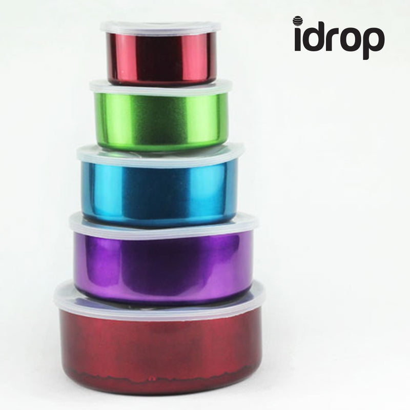 idrop 5pcs colorful Stainless Steel food container Box