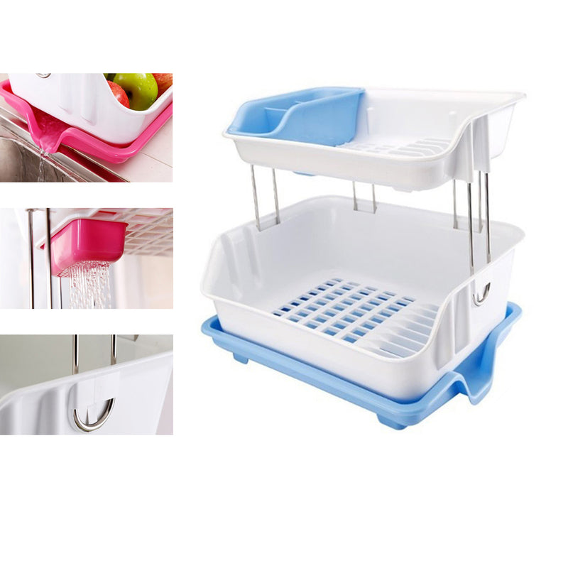 idrop COMBO 2 Layer Draining Board - Dish Drying Rack + Free 3 Random Selection Cooking Frying Pan Sale [3 Different Design]