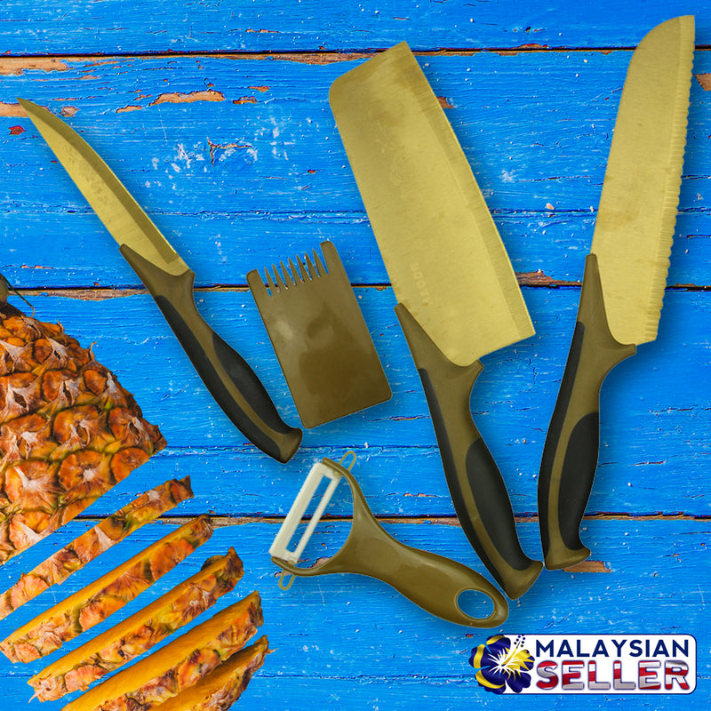 idrop Set of 3 Multifunctional Cookware Set [ Free - 1 Set Kitchen Knife & Cutting Accessories (GOLD) ]