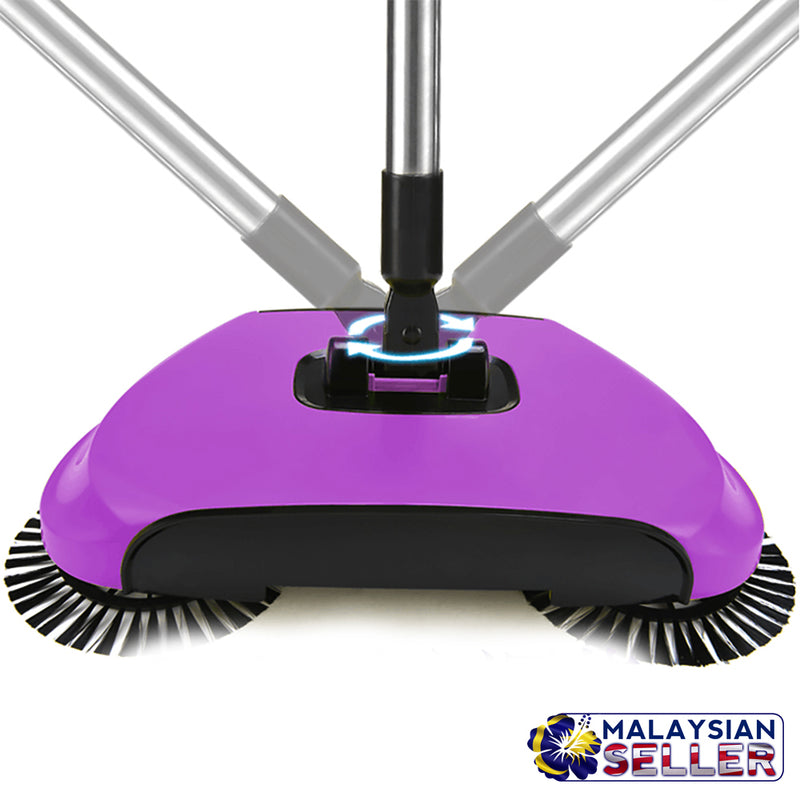 idrop 360° Hand Propelled Sweeper Rotation Hand Sweeper Broom Dustpan [ RANDOM COLOR ]