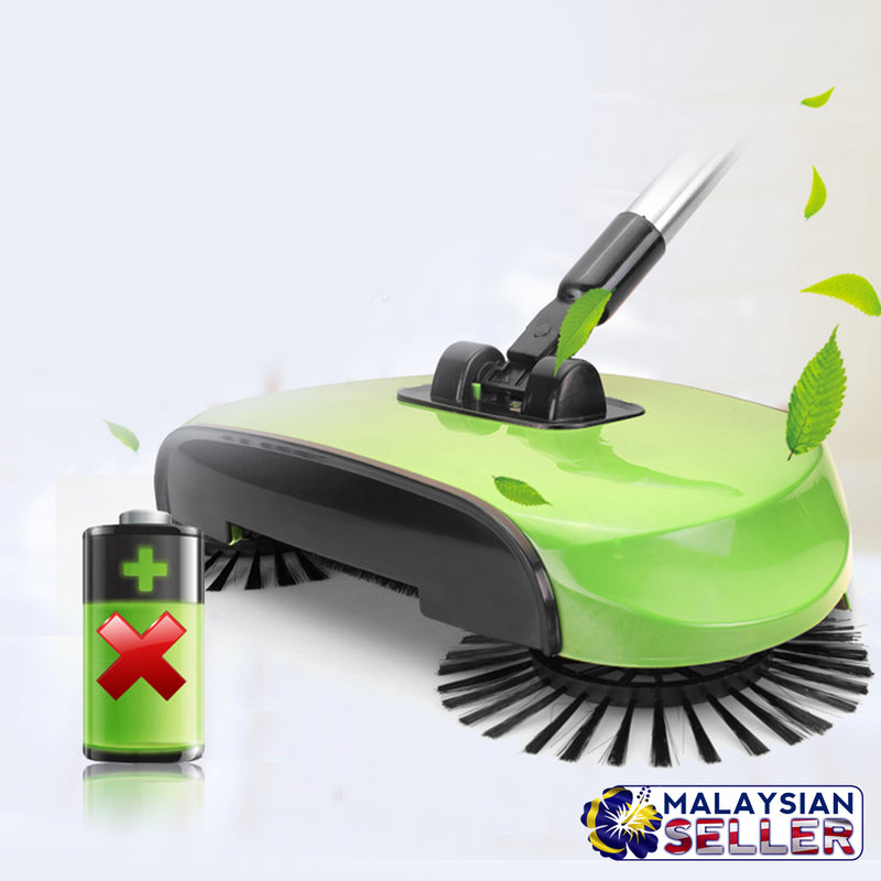 idrop 360° Hand Propelled Sweeper Rotation Hand Sweeper Broom Dustpan [ RANDOM COLOR ]