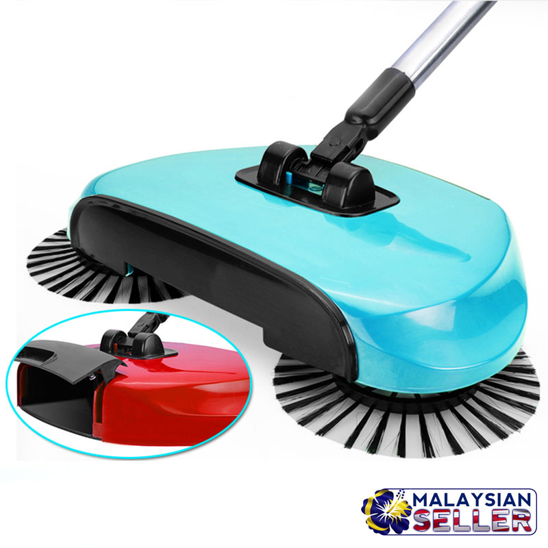 idrop 360° Hand Propelled Sweeper Rotation Hand Sweeper Broom Dustpan [ RANDOM COLOR ]