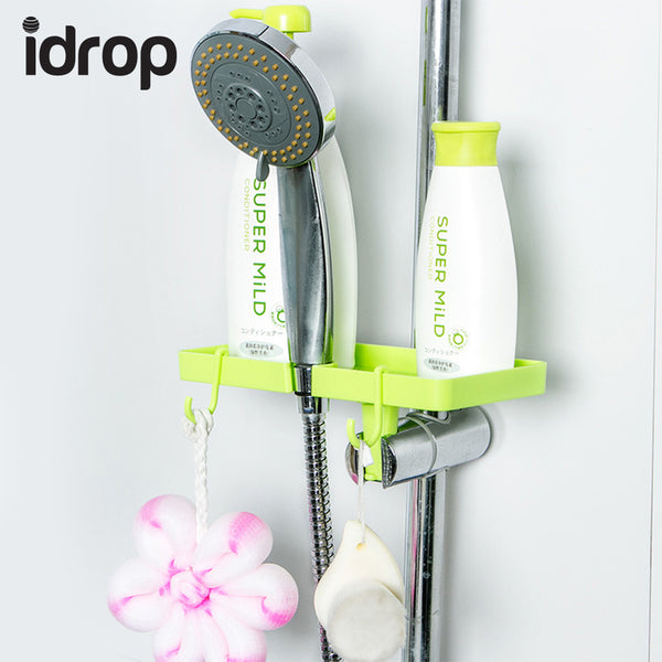 idrop Set of 2 Home Bathroom Plastic Shower Storage Rack Shampoo Holder Shelf Wall