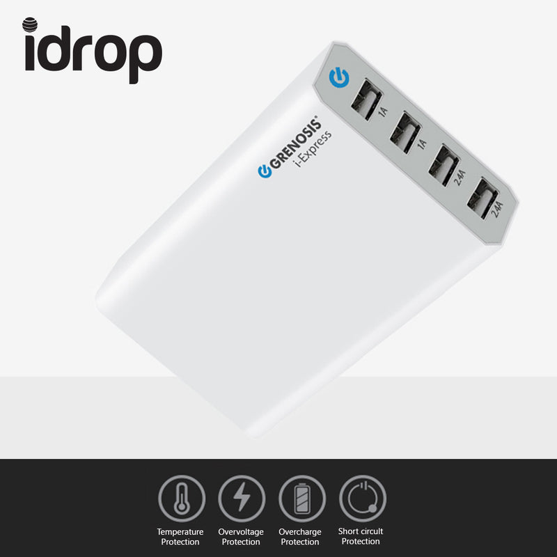 idrop i-Express 6.8Amp USB 4 Ports Power Adapter