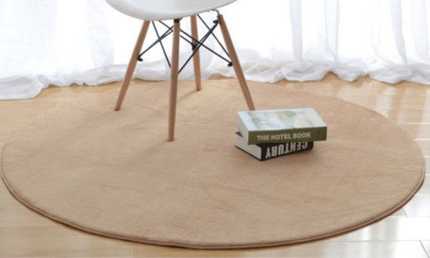 Round Coral Fleece Decorative Home Rugs
