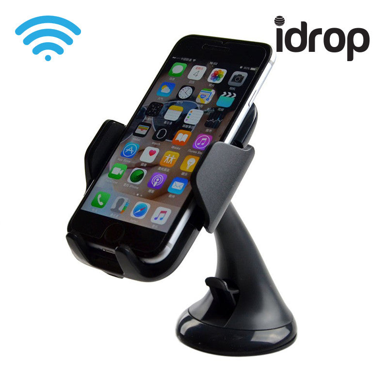 idrop - Mini Car Vehicle charger stand Wireless Charger Dock Holder for Android/ iPhone