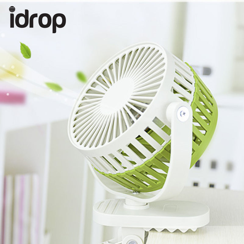 idrop Portable Bamboo Mini Fan Clip USB Charging Dormitory