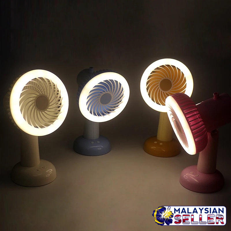 idrop Mini Fan LED Light Fan Thin Cooling Fan Portable Rechargeable Fan [Randomly Color]