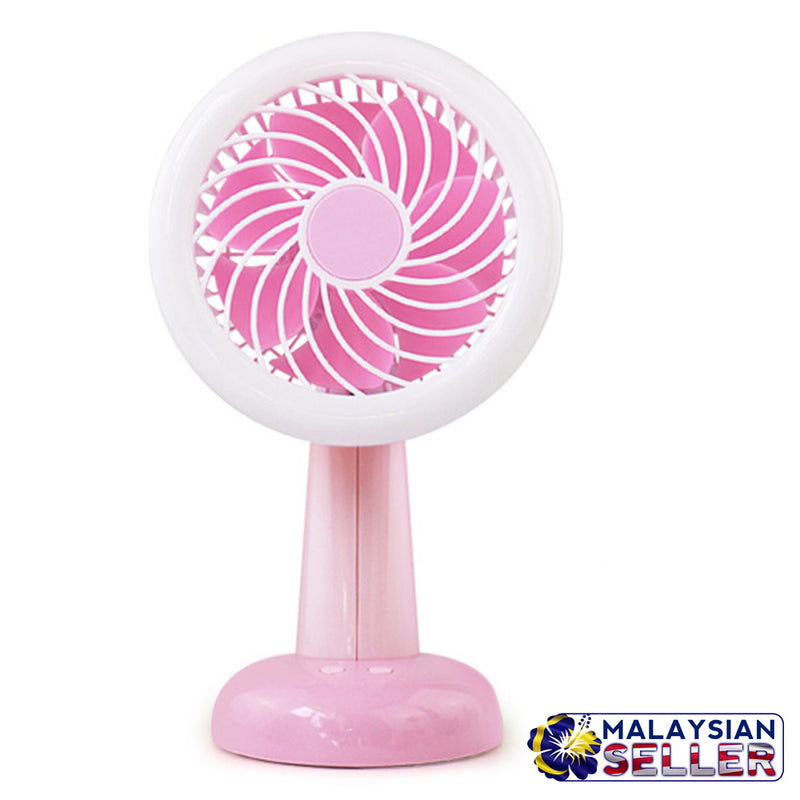 idrop Mini Fan LED Light Fan Thin Cooling Fan Portable Rechargeable Fan [Randomly Color]