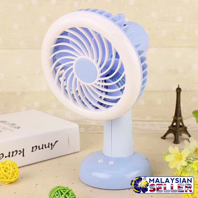 idrop Mini Fan LED Light Fan Thin Cooling Fan Portable Rechargeable Fan [Randomly Color]