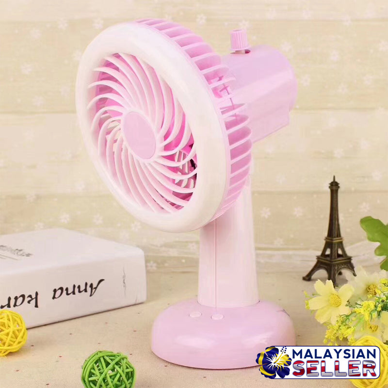idrop Mini Fan LED Light Fan Thin Cooling Fan Portable Rechargeable Fan [Randomly Color]