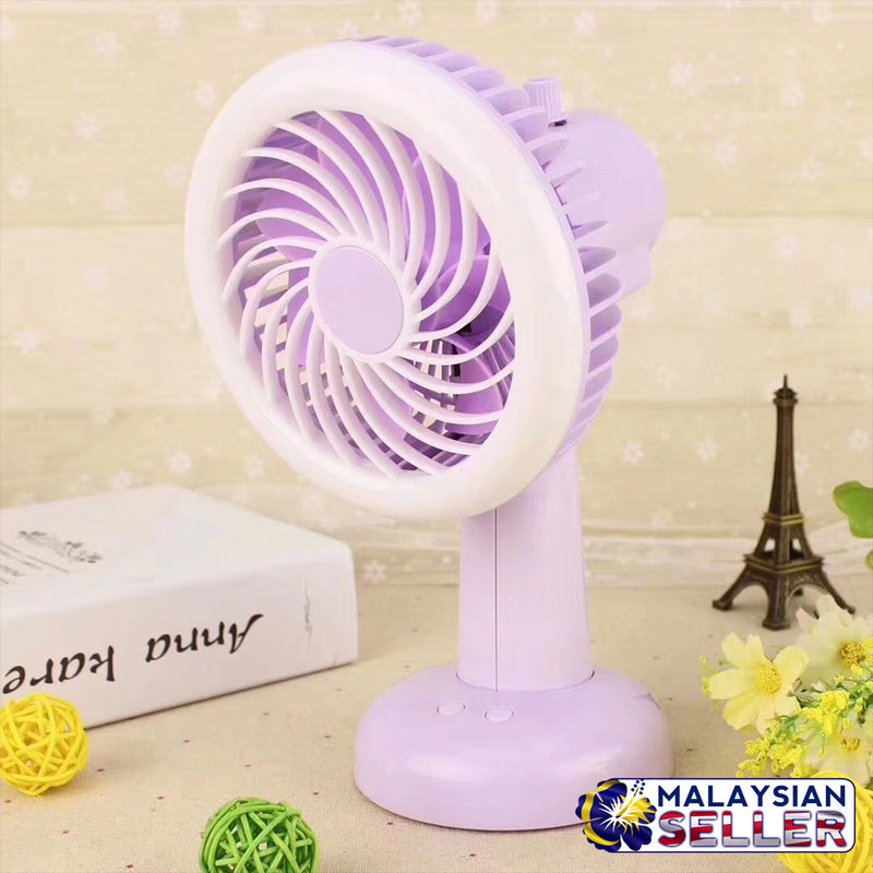 idrop Mini Fan LED Light Fan Thin Cooling Fan Portable Rechargeable Fan [Randomly Color]