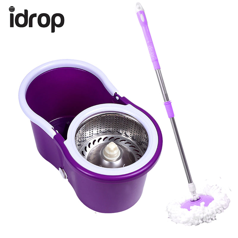idrop 360 Spin Mop Small Paety Waist Extendable with 3 variation Color Green, Blue and Purple
