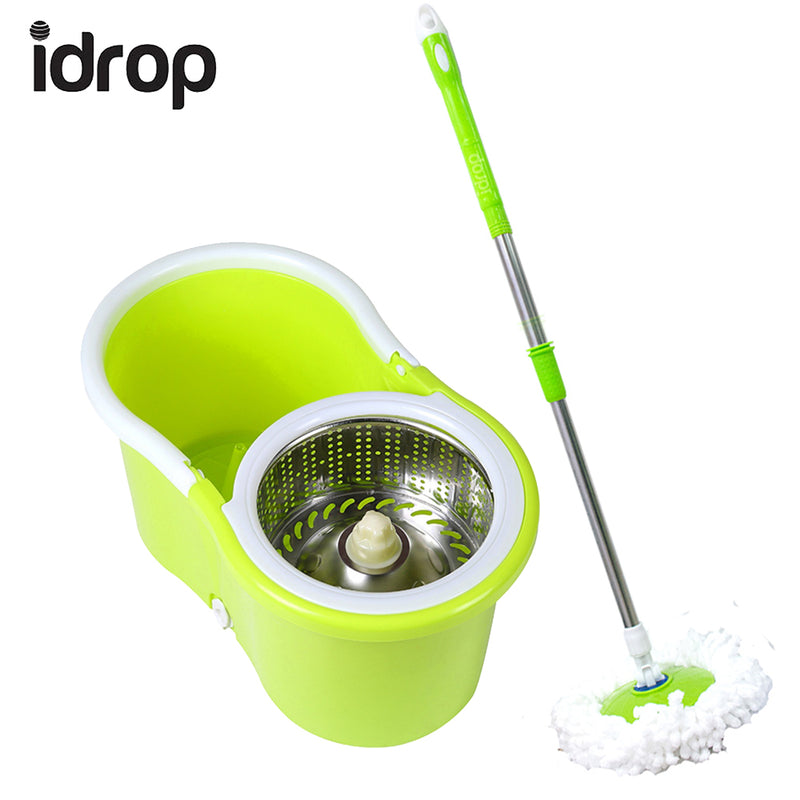 idrop 360 Spin Mop Small Paety Waist Extendable with 3 variation Color Green, Blue and Purple