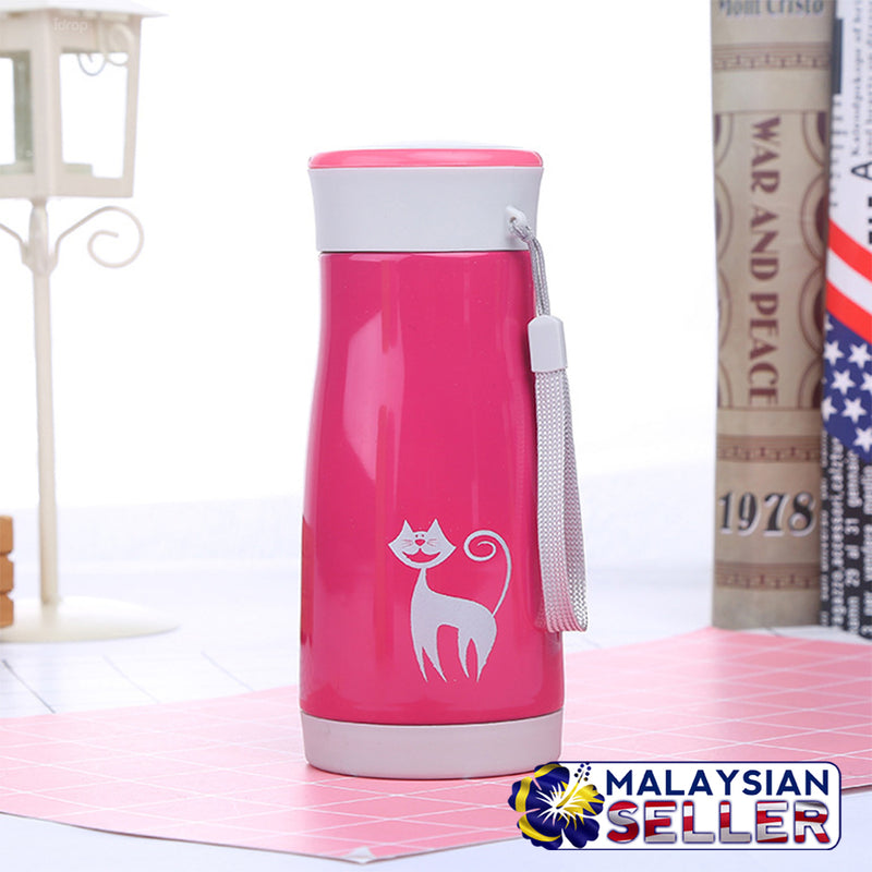 idrop BACHELOR CUP Drinking Flask Thermos with Cat Illustration