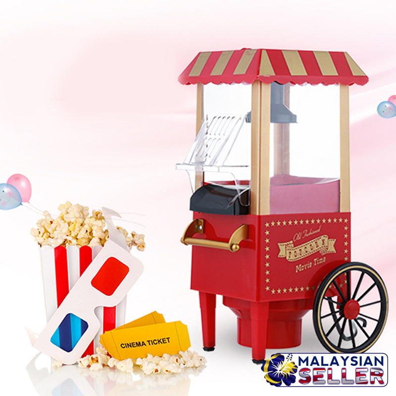 idrop COMBO Creative Vintage Mini Popcorn Maker Cart Machine + FREE Stainless Steel Kettle 2.0L