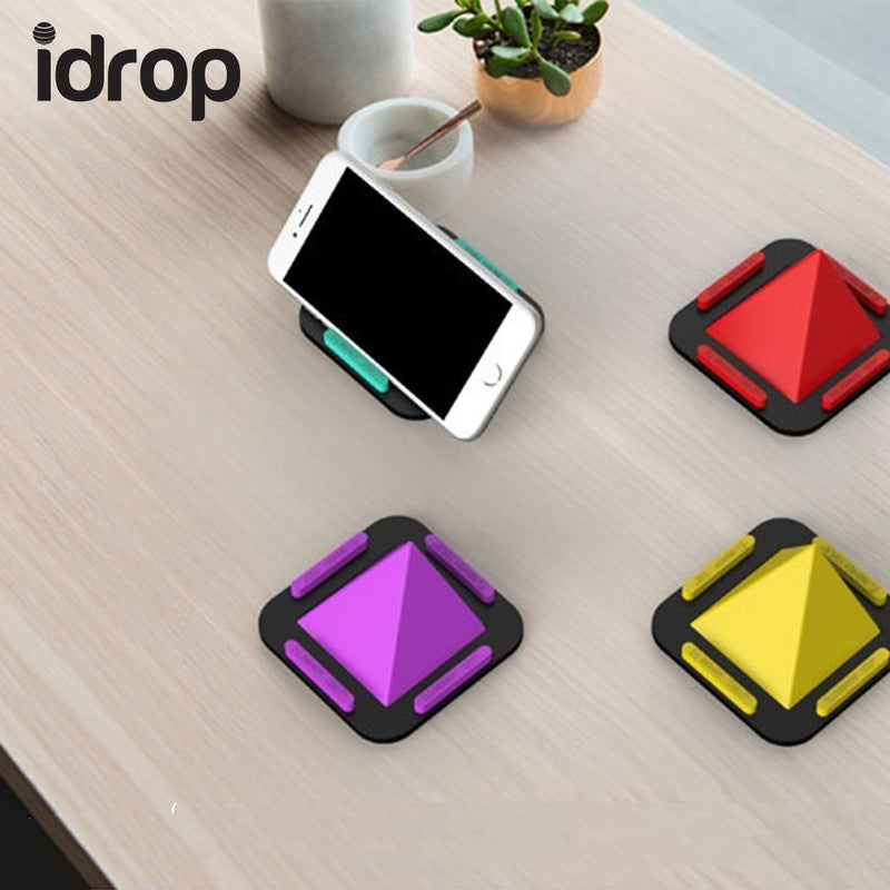 idrop Pyramid Phone Holder Stand Soft Silicone Non-slip Car Desk Stand Holder for all Smartphone Mobile phone Support Mount