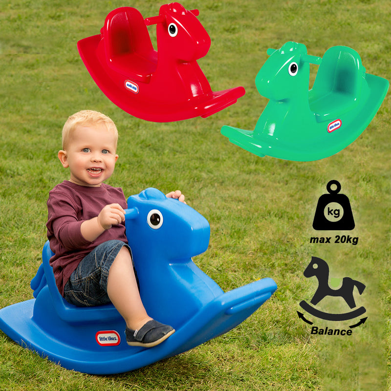 idrop Kid Children Creative Rocking Horse Toy for Indoor & Outdoor Home Toy [ Yellow / Red / Teal ]