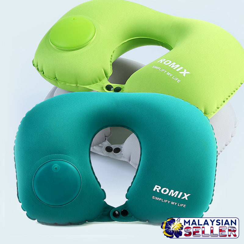 idrop ROMIX Travel Neck Pillow U Shape Hand Inflatable & Foldable Travel Pillow [RANDOM COLOR]