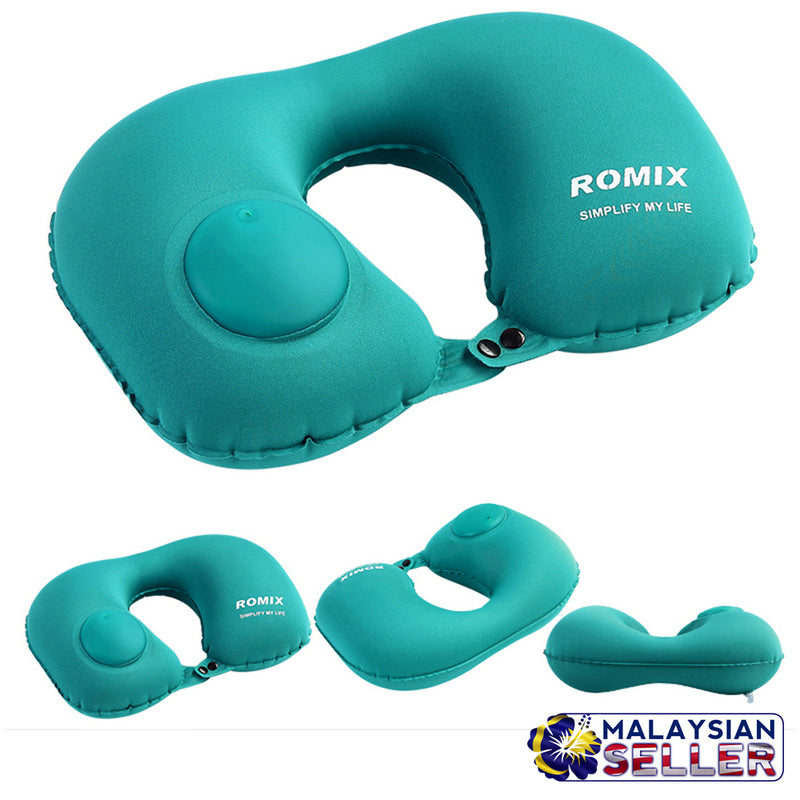 idrop ROMIX Travel Neck Pillow U Shape Hand Inflatable & Foldable Travel Pillow [RANDOM COLOR]