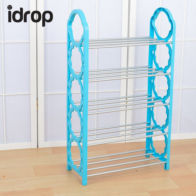 idrop Five Layer Plastic Stainless Steel Shoes Shelf Storage Shoe Rack