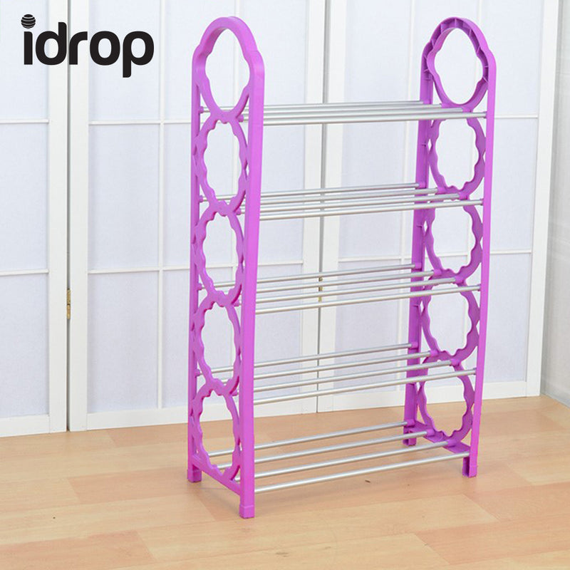 idrop Five Layer Plastic Stainless Steel Shoes Shelf Storage Shoe Rack