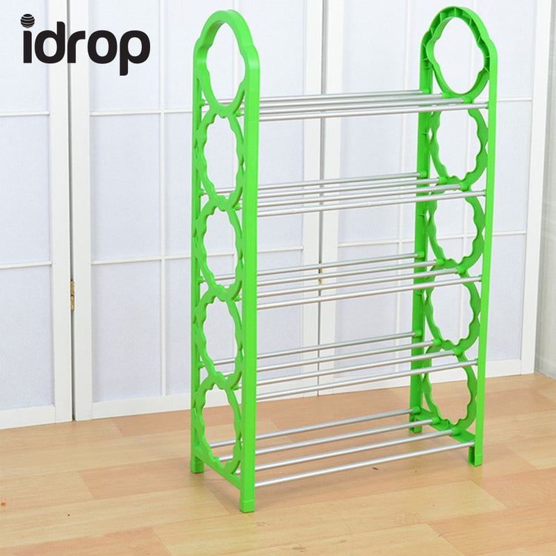 idrop Five Layer Plastic Stainless Steel Shoes Shelf Storage Shoe Rack