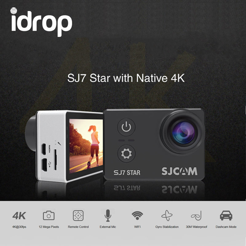 idrop SJ7 STAR NATIVE 4K ACTION CAMERA – SPORTS CAM W/ MIC, REMOTE SUPPORT