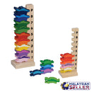 idrop Colorful Wood Stackup Crocodiles for Kids Children [BR-34915]