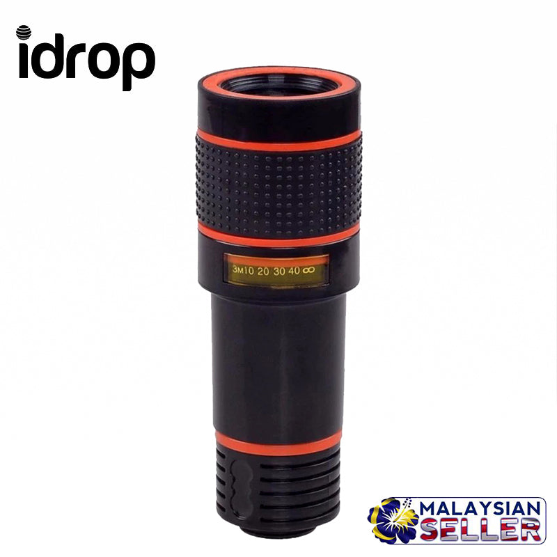idrop Clip-on 12x Optical Zoom HD Telescope Camera Lens For Universal Mobile Phone