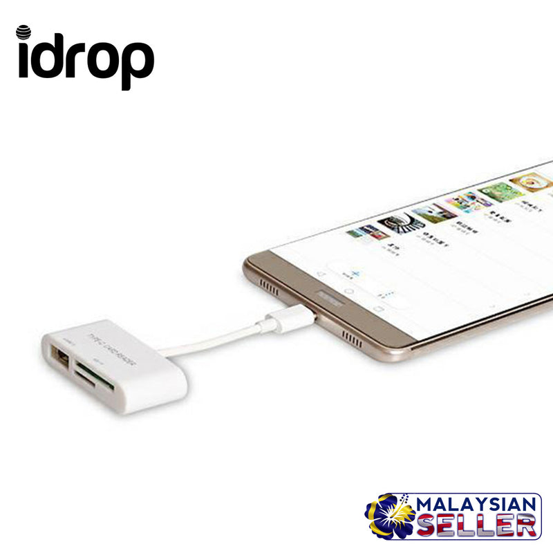 idrop 3in1 Type C Micro SD SDHC TF Card Reader USB 3.1 OTG Adapter