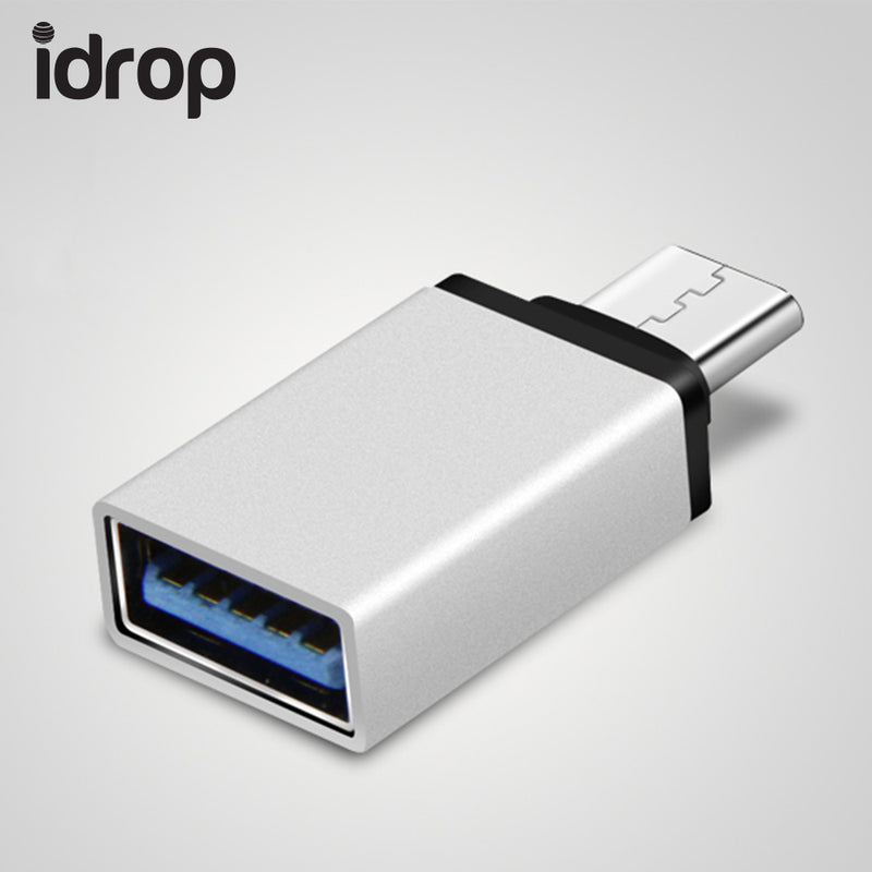 idrop Mini Portable Aluminum Alloy USB3.0 Type-C OTG Charger Data Adapter Converter