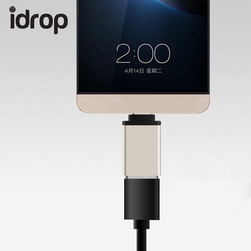 idrop Mini Portable Aluminum Alloy USB3.0 Type-C OTG Charger Data Adapter Converter