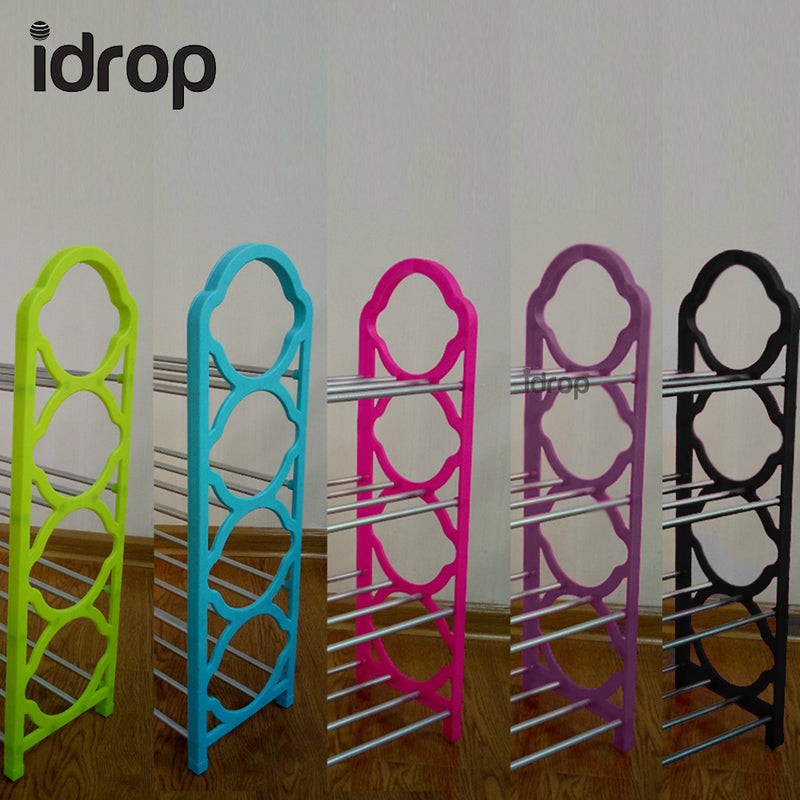 idrop 4 Tier Shoe Rack furniture in Green, Pink, Purple, Blue, or Black variation color